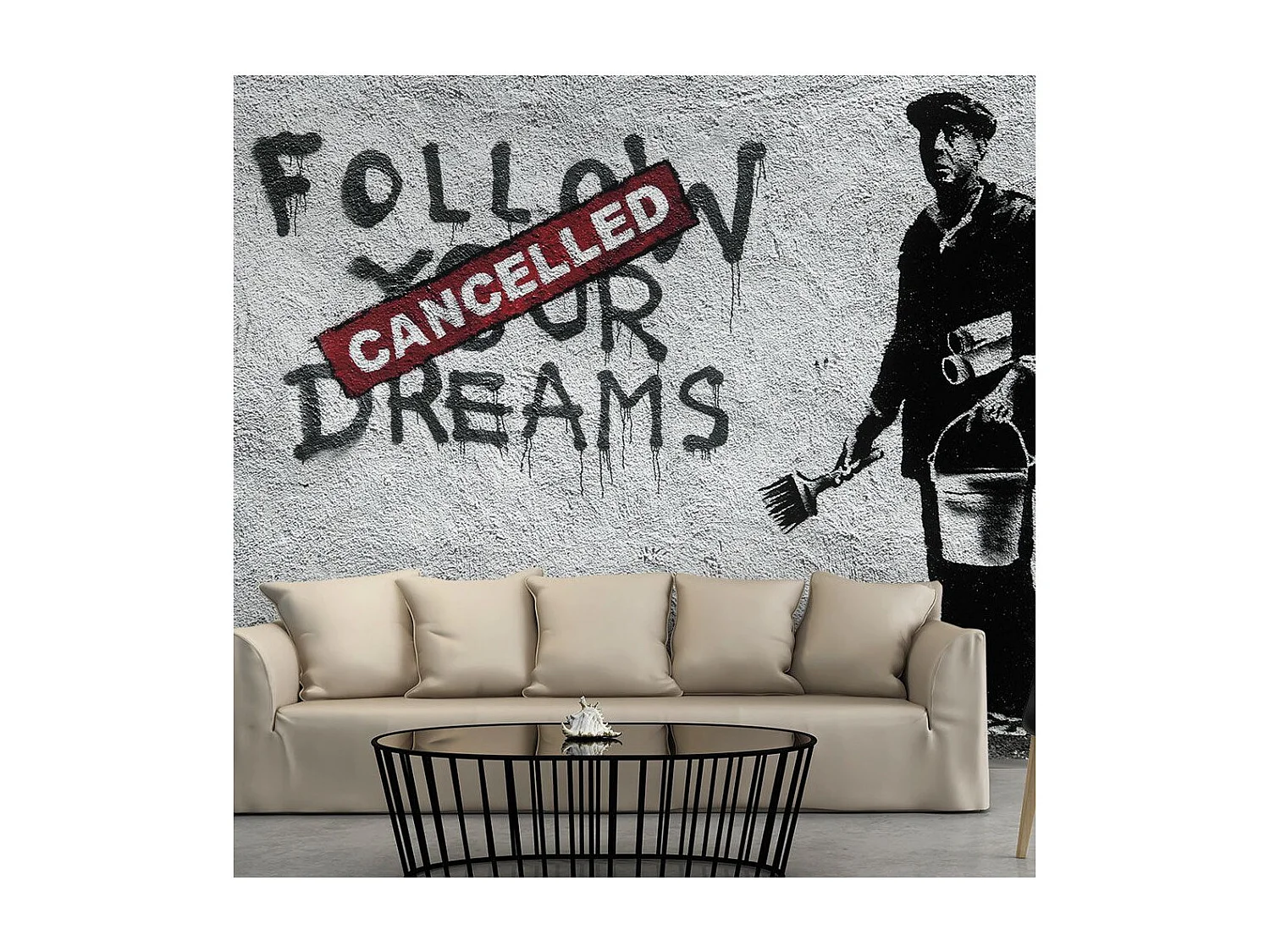 Papier Peint "Dreams Cancelled Banksy" 210 x 300 cm