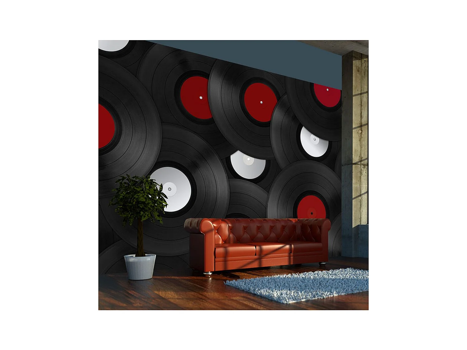 Papier Peint "Vinyls : Retro" 154 x 200 cm