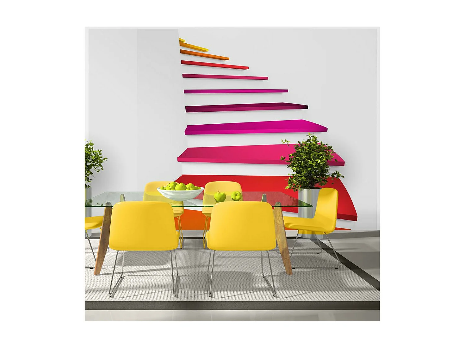 Papier Peint "Colorful Stairs" 70 x 100 cm
