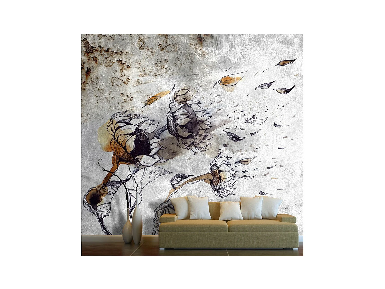 Papier Peint "Recall Sunflowers" 140 x 200 cm