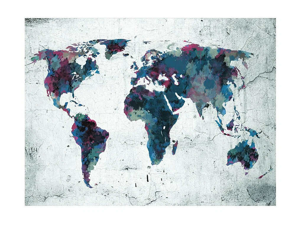 Papier Peint "World Map on the Wall" 154 x 200 cm