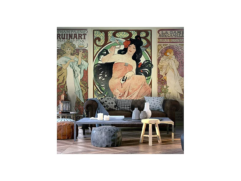 Papier Peint "Alphonse Mucha Women's" 105 x 150 cm