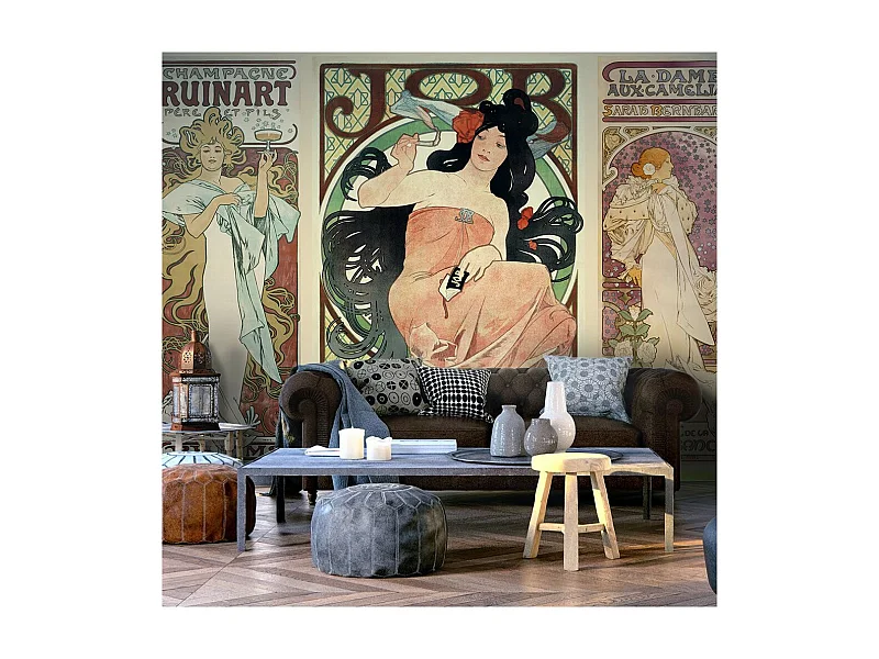Papier Peint "Alphonse Mucha Women's" 105 x 150 cm