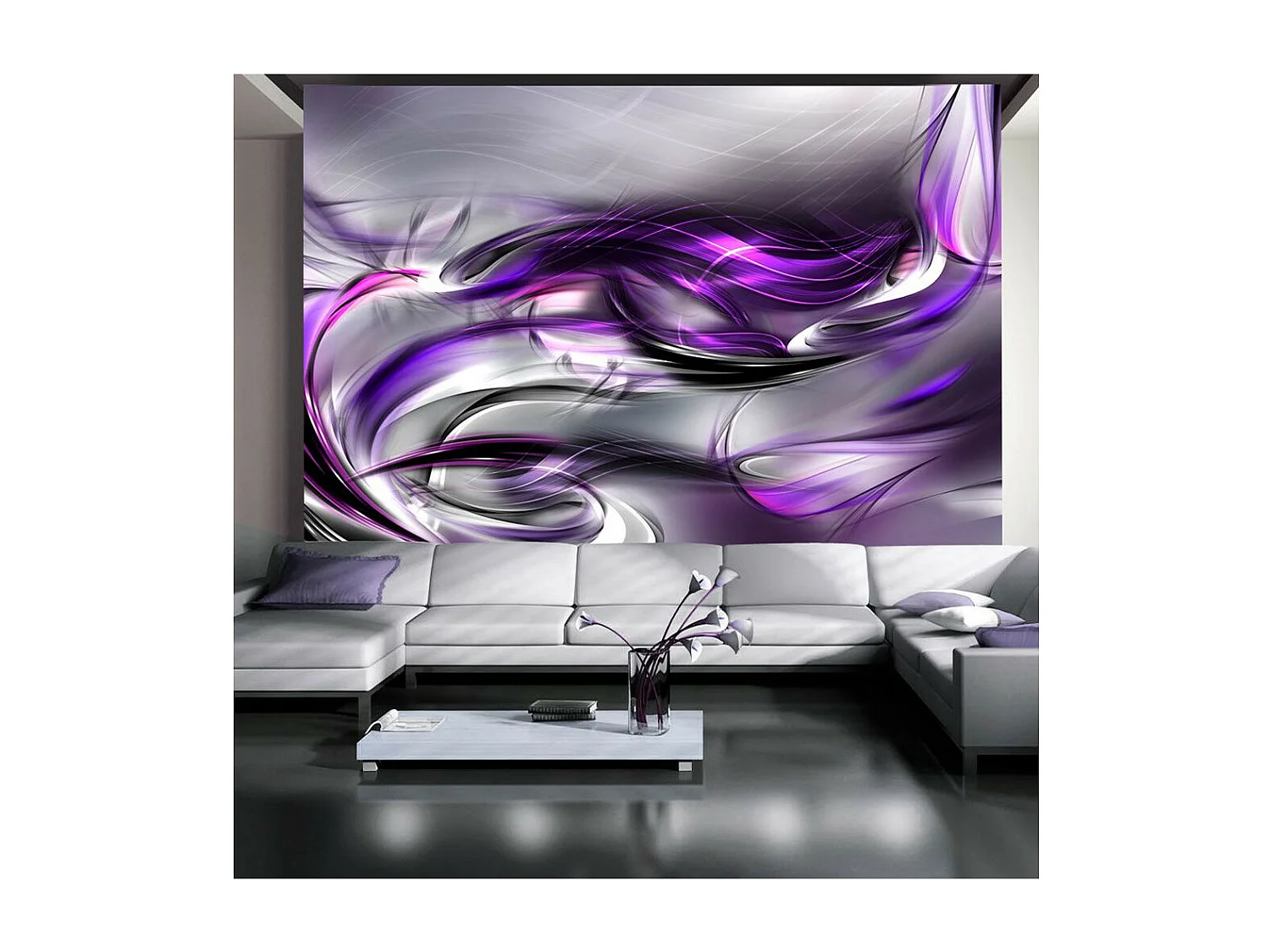 Papier Peint "Tourbillons Pourpre" 140 x 200 cm