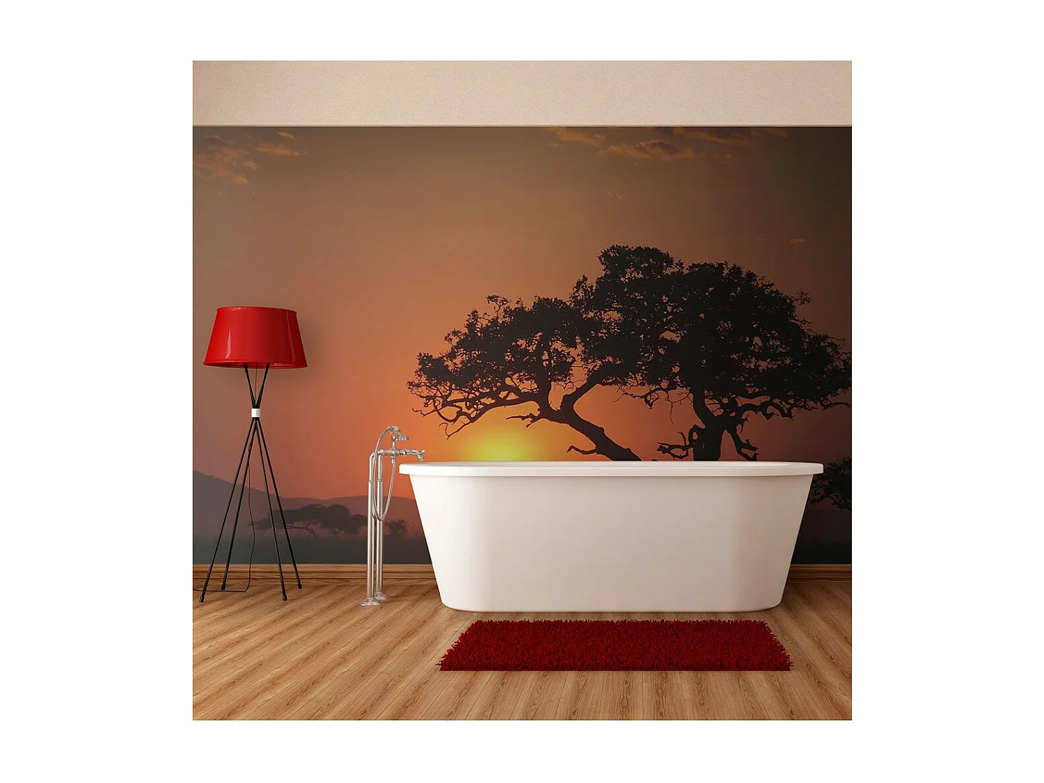 Papier Peint "Afrique : Coucher de Soleil" 231 x 300 cm