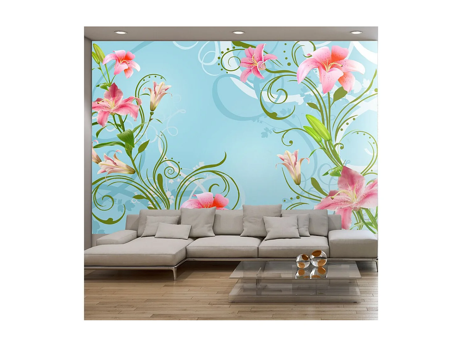 Papier Peint "Subtle Beauty of the Lilies II" 140 x 200 cm