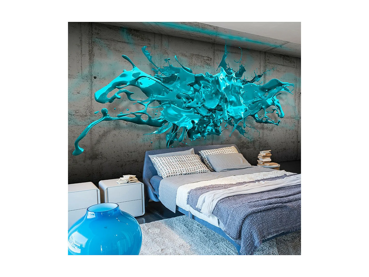 Papier Peint "Blue Ink Blot" 210 x 300 cm