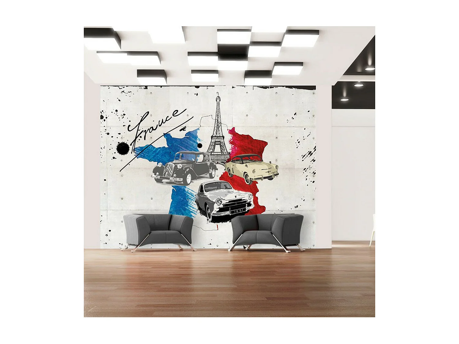 Papier Peint "Admirer of Cars France" 231 x 300 cm