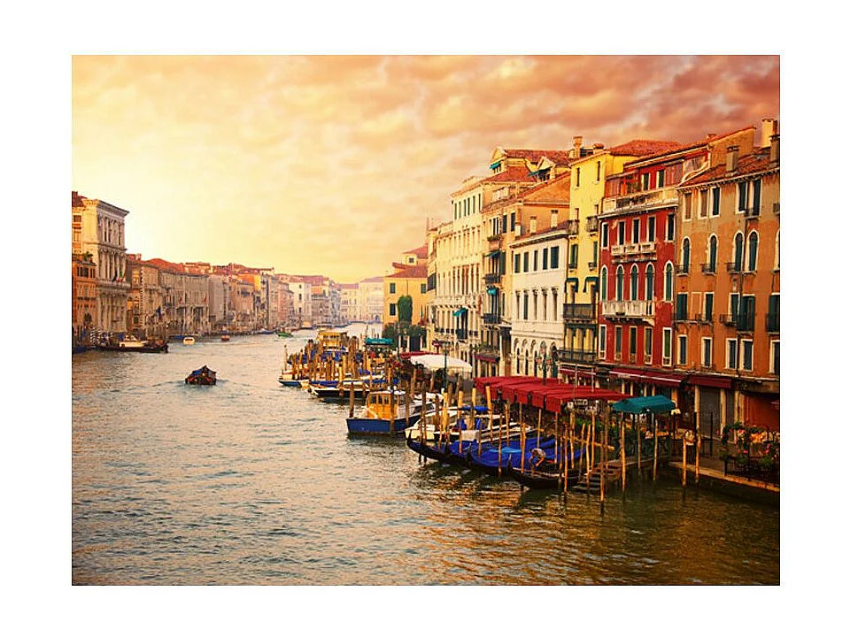 Papier Peint "Venise la Ville Pleine de Couleurs sur l'eau" 270 x 350 cm