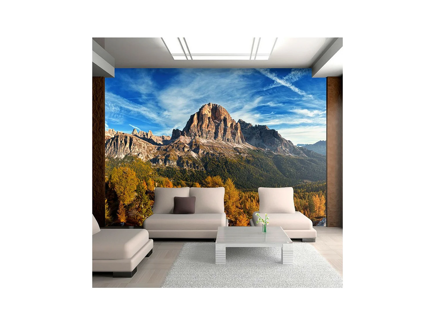 Papier Peint "Vue Merveilleuse sur Les Dolomites" 154 x 200 cm
