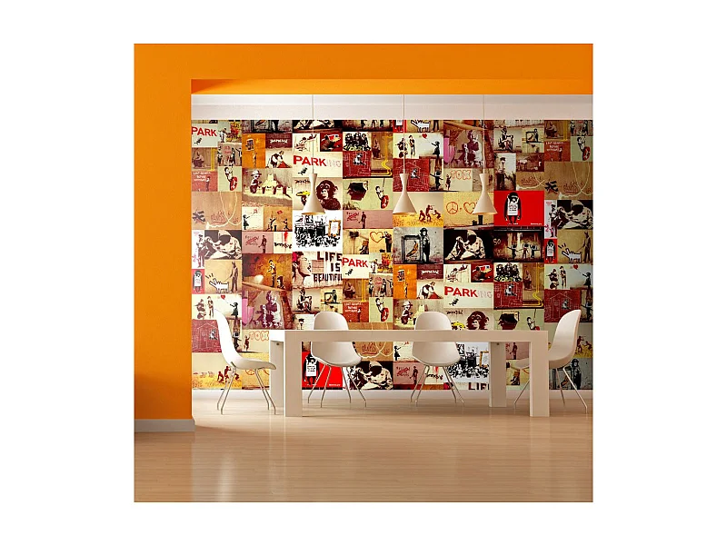 Papier Peint "Collage - Banksy" 50x1000cm