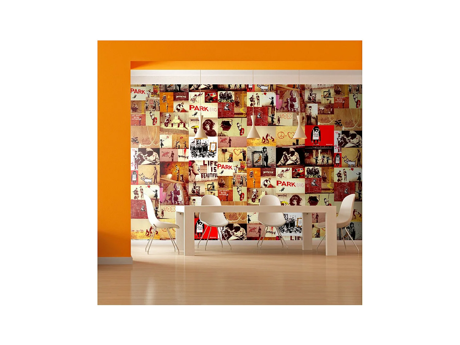 Papier Peint "Collage - Banksy" 50x1000cm