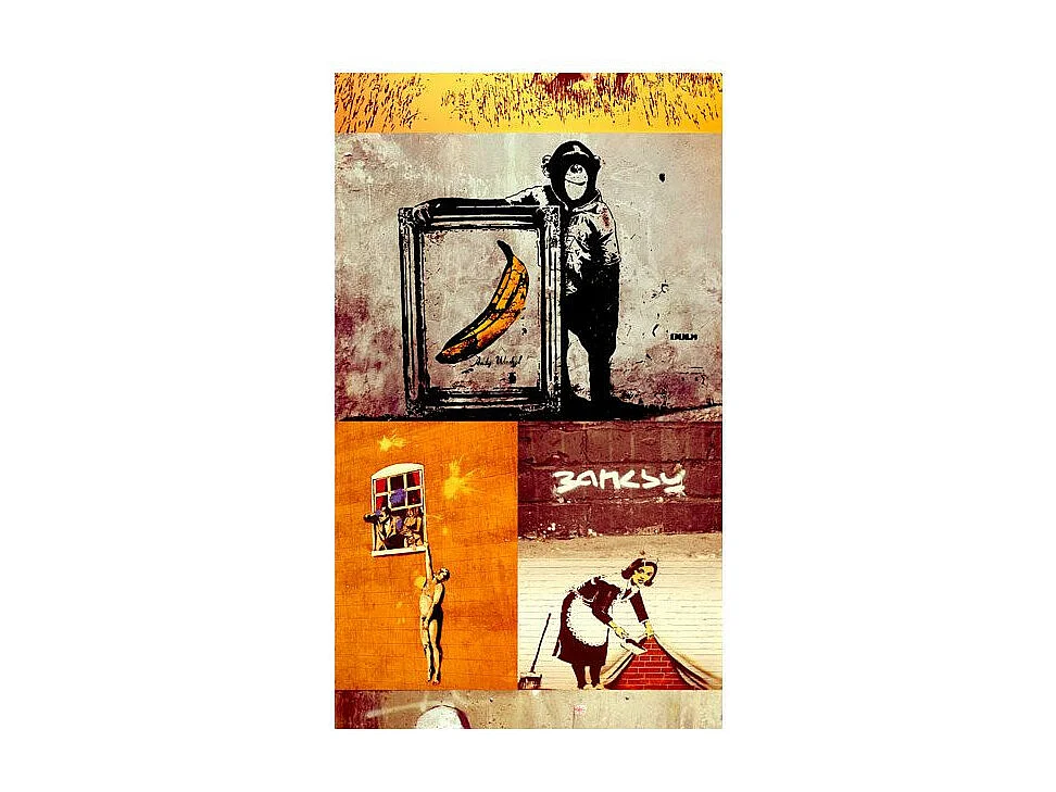Papier Peint "Collage - Banksy" 50x1000cm