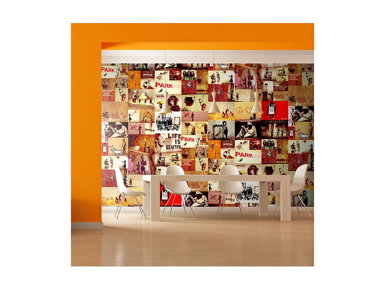 Papier Peint "Collage - Banksy" 50x1000cm