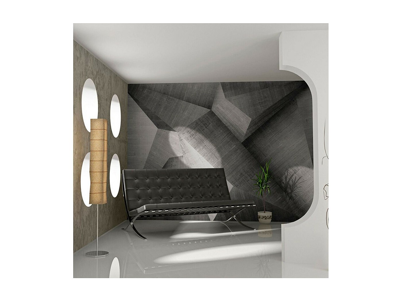Papier Peint "Béton Illusion D'optique" 193 x 250 cm