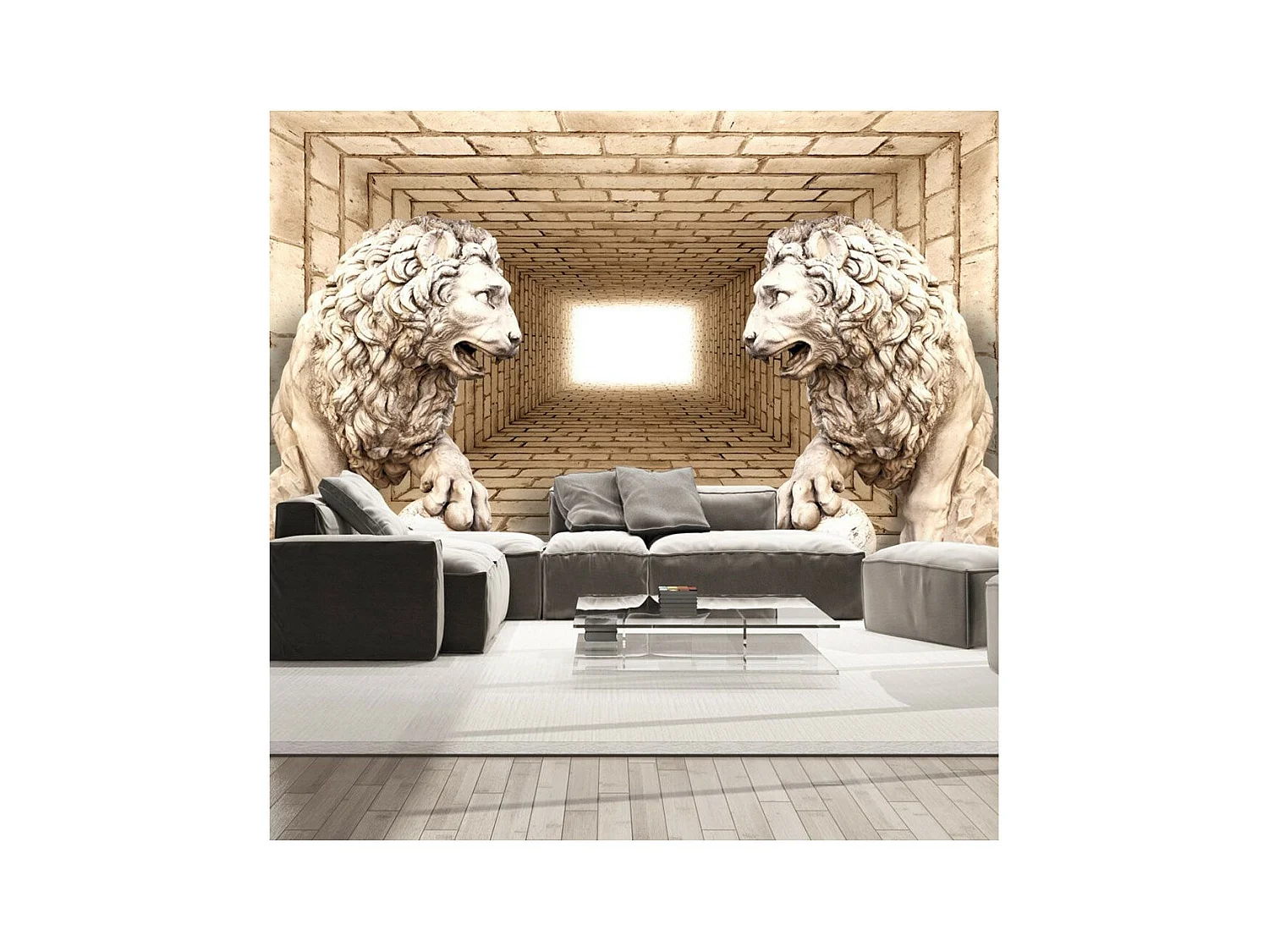 Papier Peint "Mystery of Lions" 140 x 200 cm