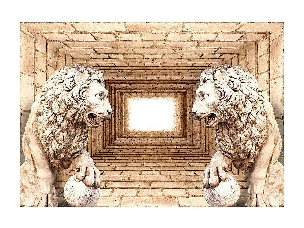 Papier Peint "Mystery of Lions" 140 x 200 cm