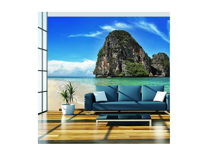 Papier Peint "Paysage Exotique Plage Railay Thaïlande" 193 x 250 cm