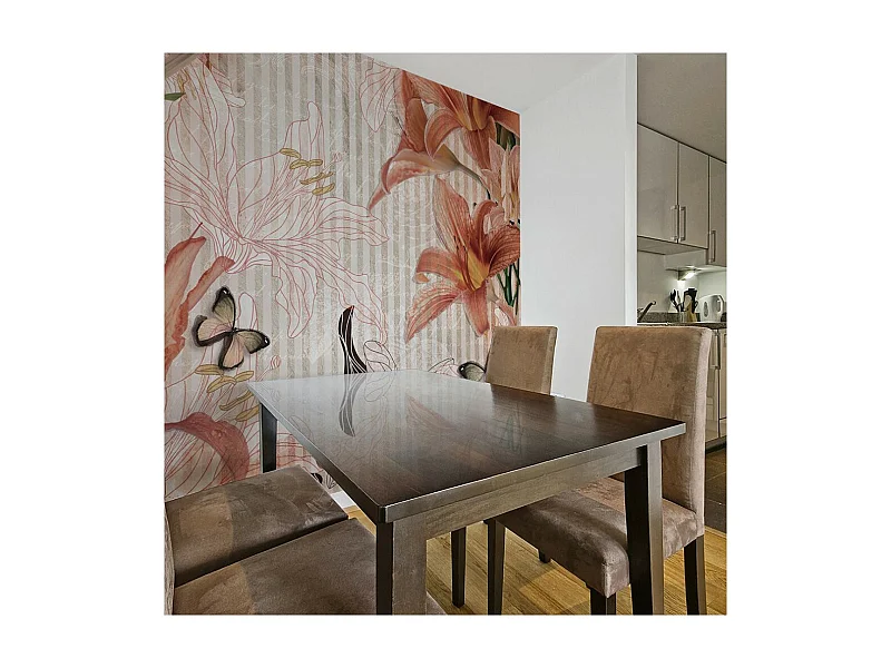 Papier Peint "Fleurs & Papillons" 193 x 250 cm