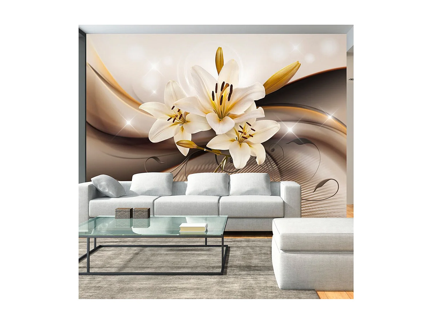 Papier Peint "Golden Lily" 210 x 300 cm