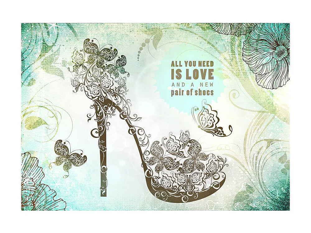 Papier Peint "All You Need is  a New Pair of Shoes" 245 x 350 cm