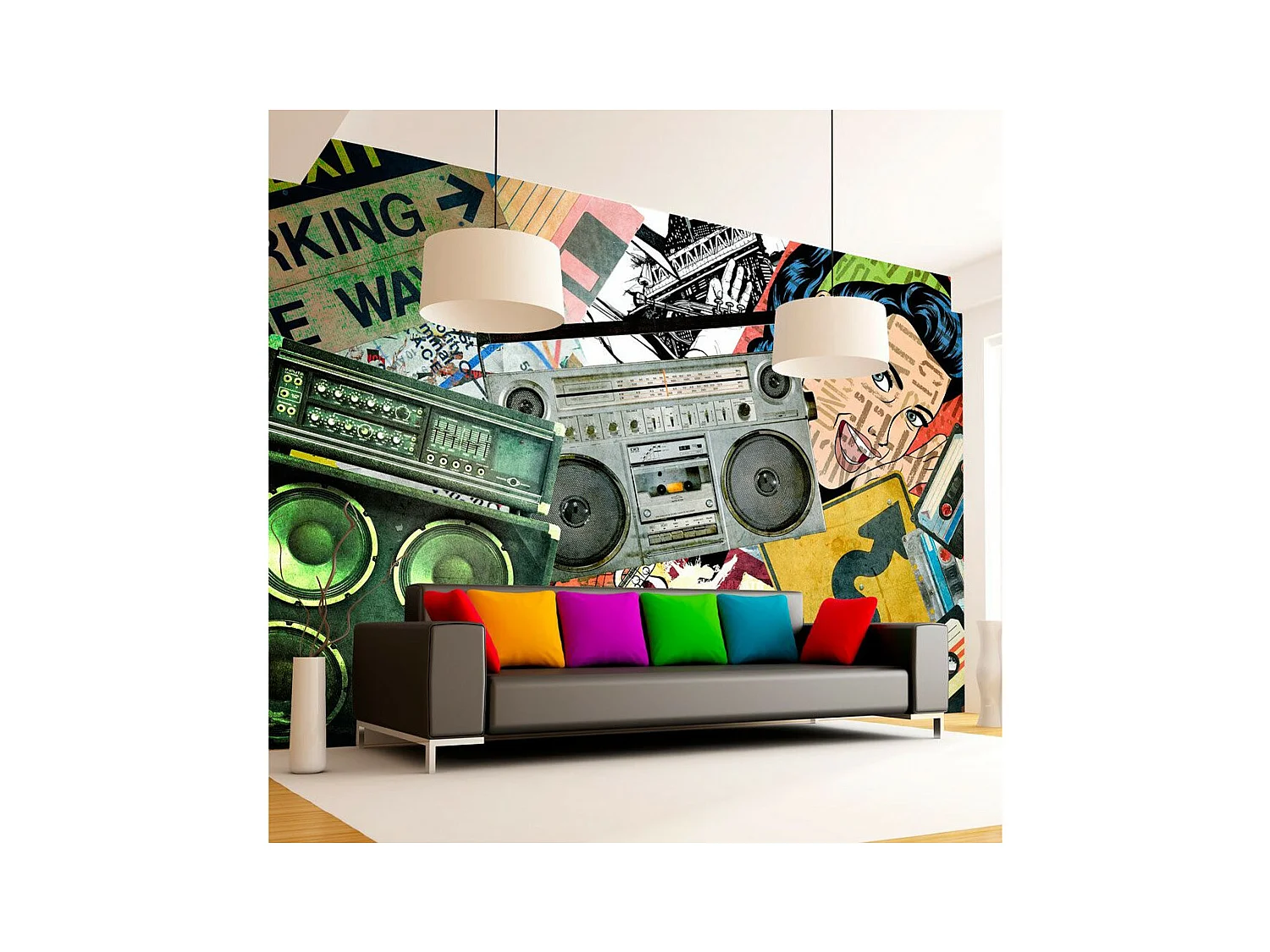 Papier Peint "Graffiti Girl" 70 x 100 cm