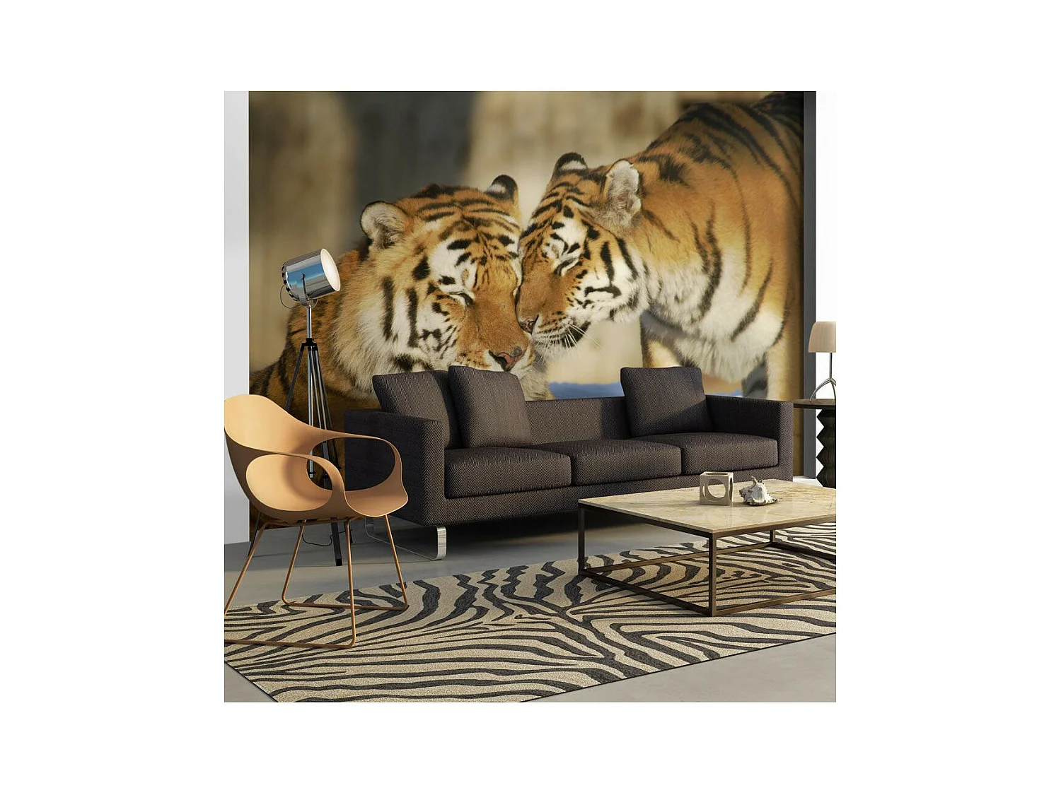 Papier Peint "Tigres : l'amour Inconditionnel" 270 x 350 cm