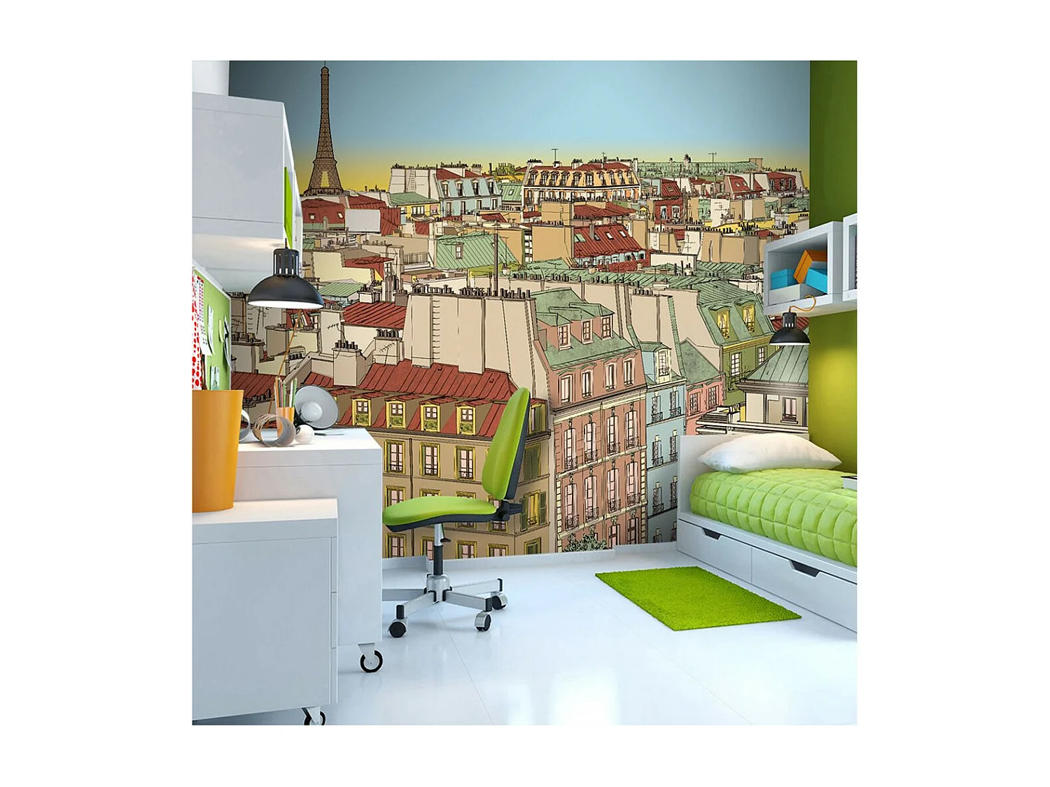 Papier Peint "Bonjour Paris !" 193 x 250 cm