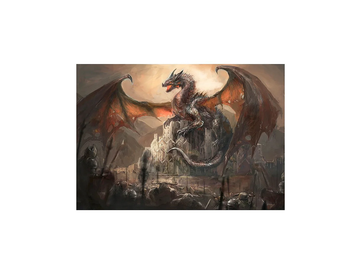 Papier Peint "Dragon Castle" 210 x 300 cm