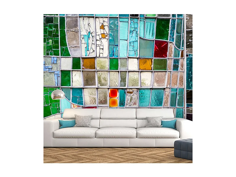 Papier Peint "Sapphire Stained Glass" 175 x 250 cm