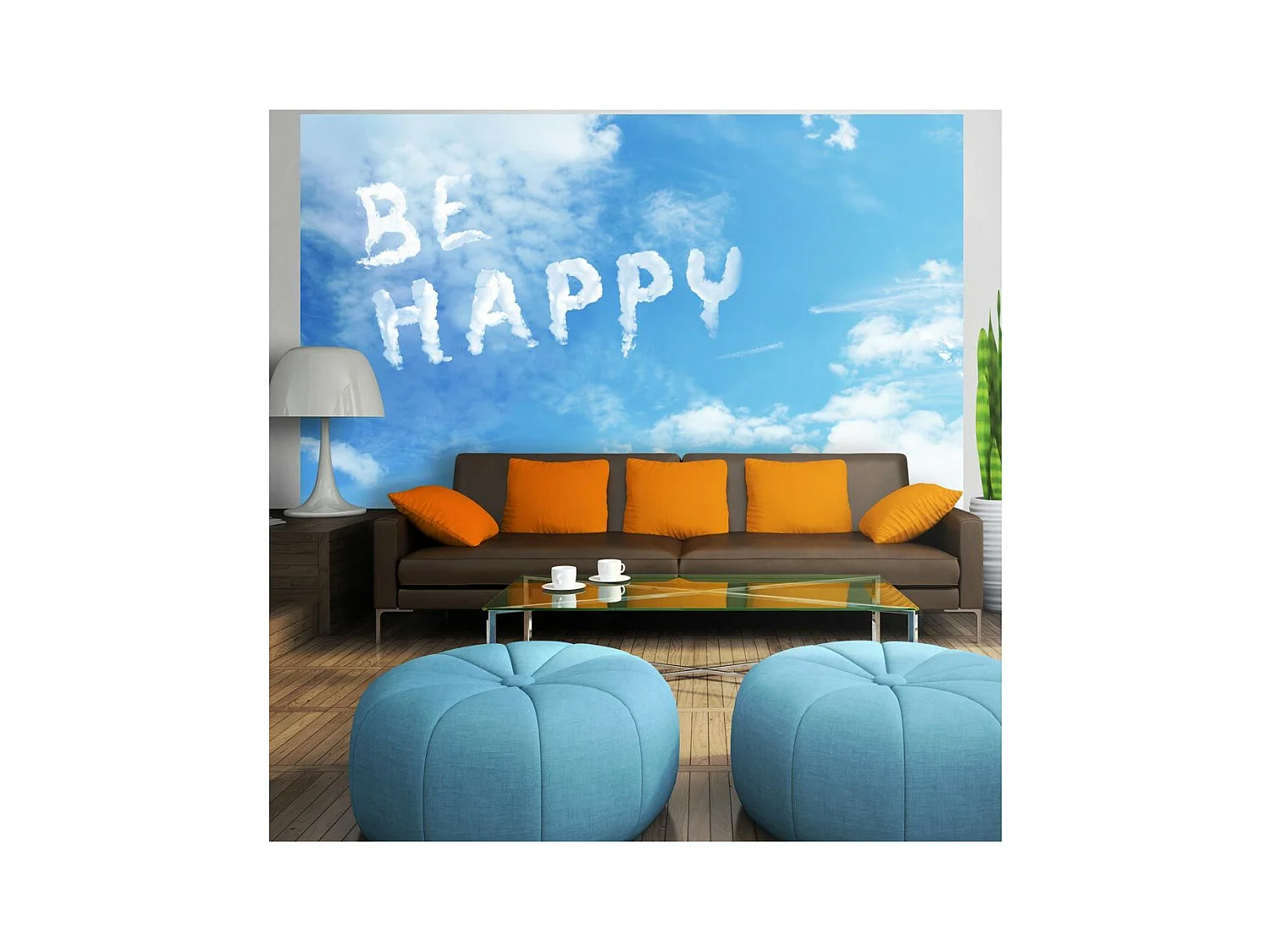 Papier Peint "Be Happy" 175 x 250 cm
