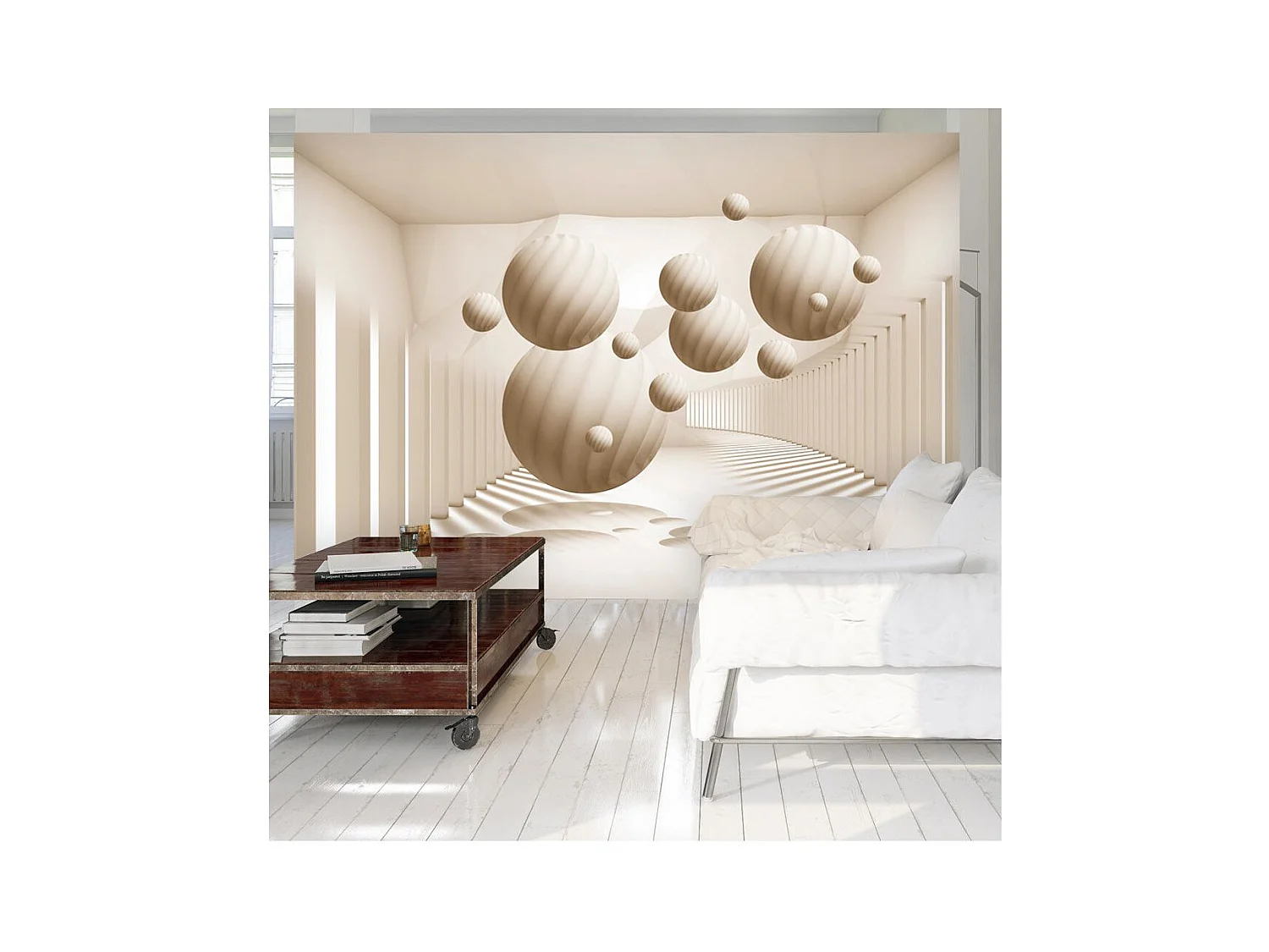 Papier Peint "Beige Balls" 245 x 350 cm