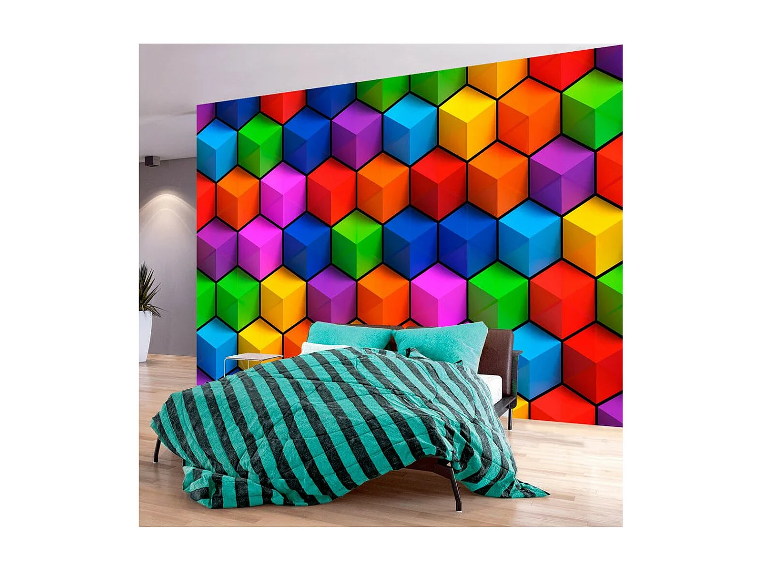 Papier Peint "Colorful Geometric Boxes" 210 x 300 cm