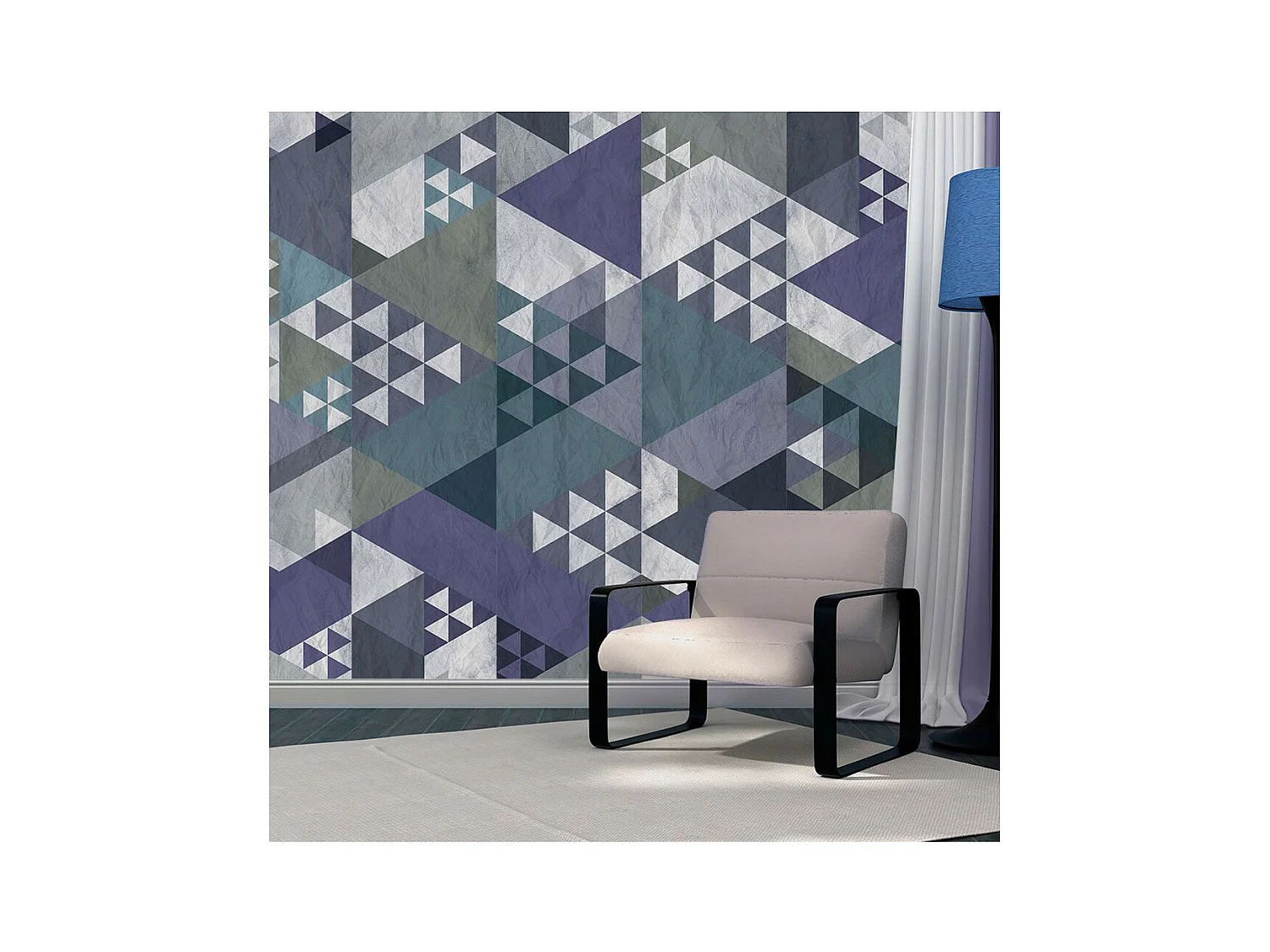 Papier Peint "Blue Patchwork" 50x1000cm