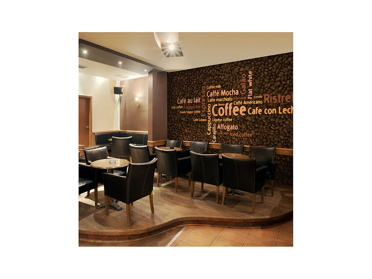 Papier Peint "Latte, Espresso, Cappucino" 193 x 250 cm