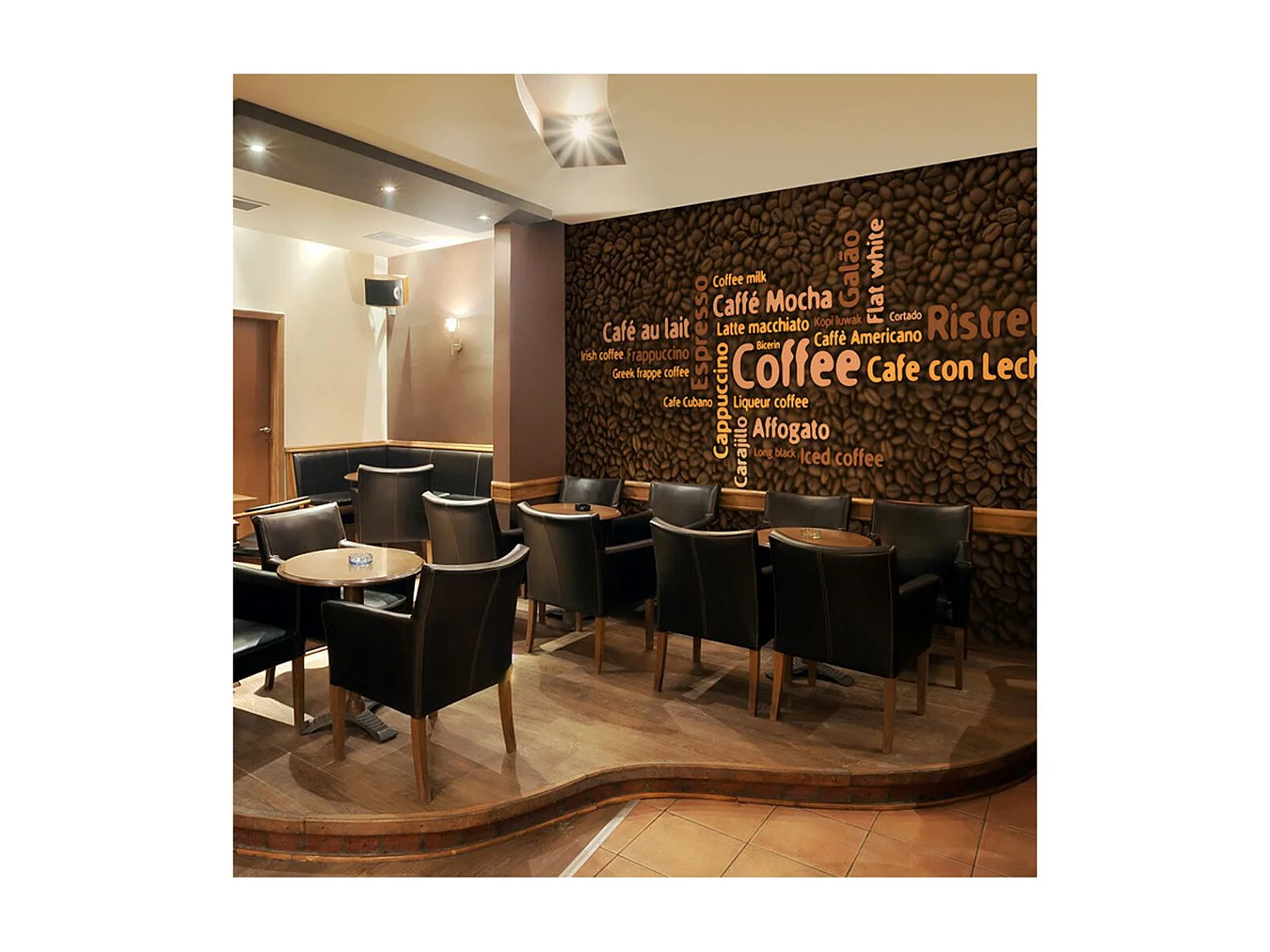 Papier Peint "Latte, Espresso, Cappucino" 193 x 250 cm