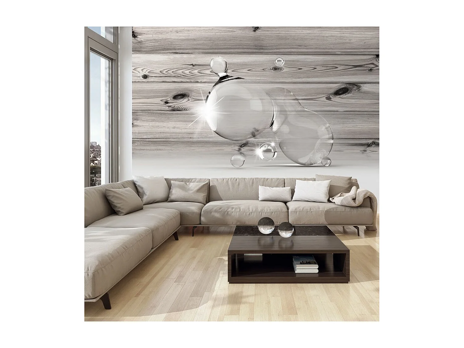 Papier Peint "Light in Drops of Water" 245 x 350 cm