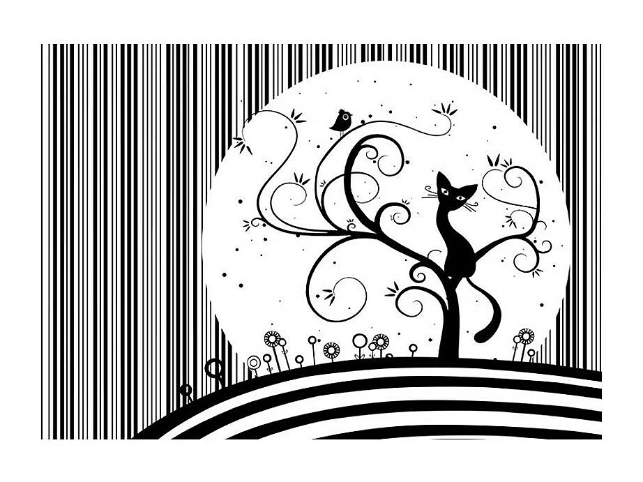 Papier Peint "Cat's Melody III" 70 x 100 cm