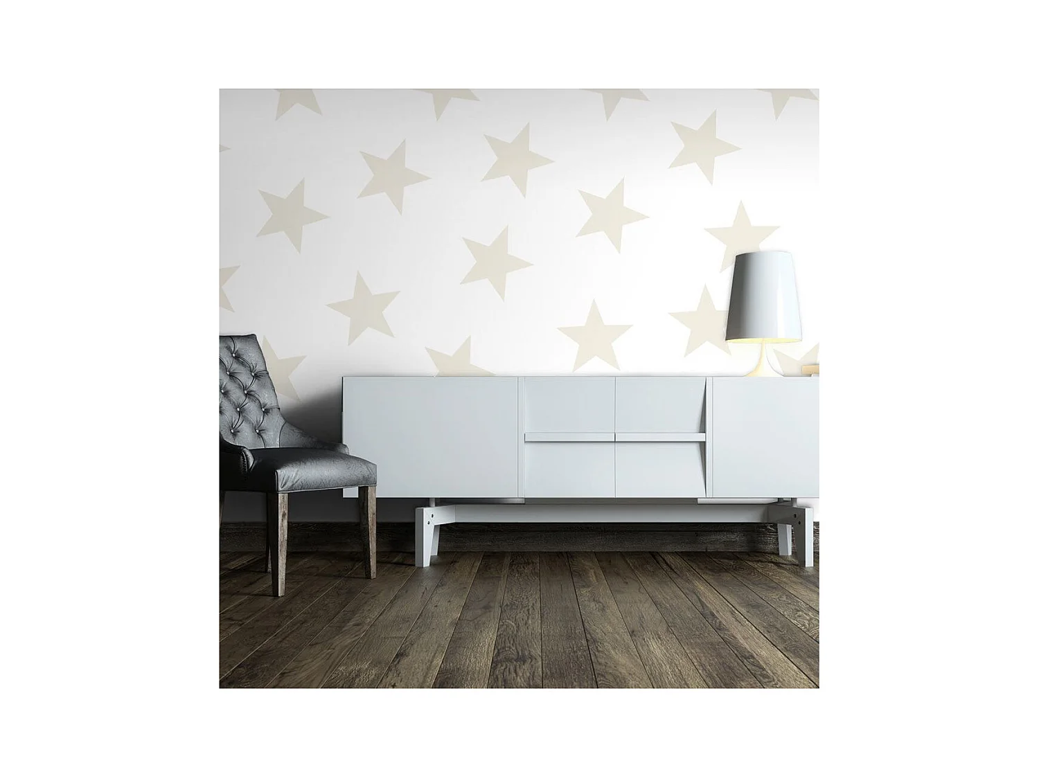 Papier Peint "Beige Star" 245 x 350 cm