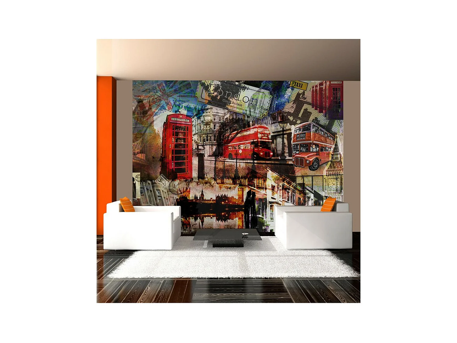 Papier Peint "Collage Londres" 154 x 200 cm