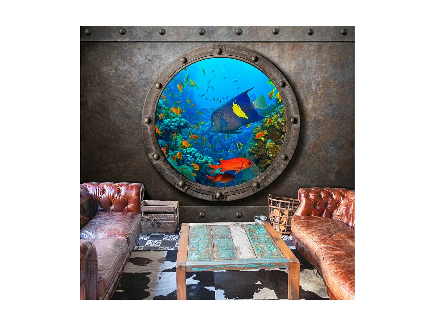 Papier Peint "Submarine Window" 70 x 100 cm