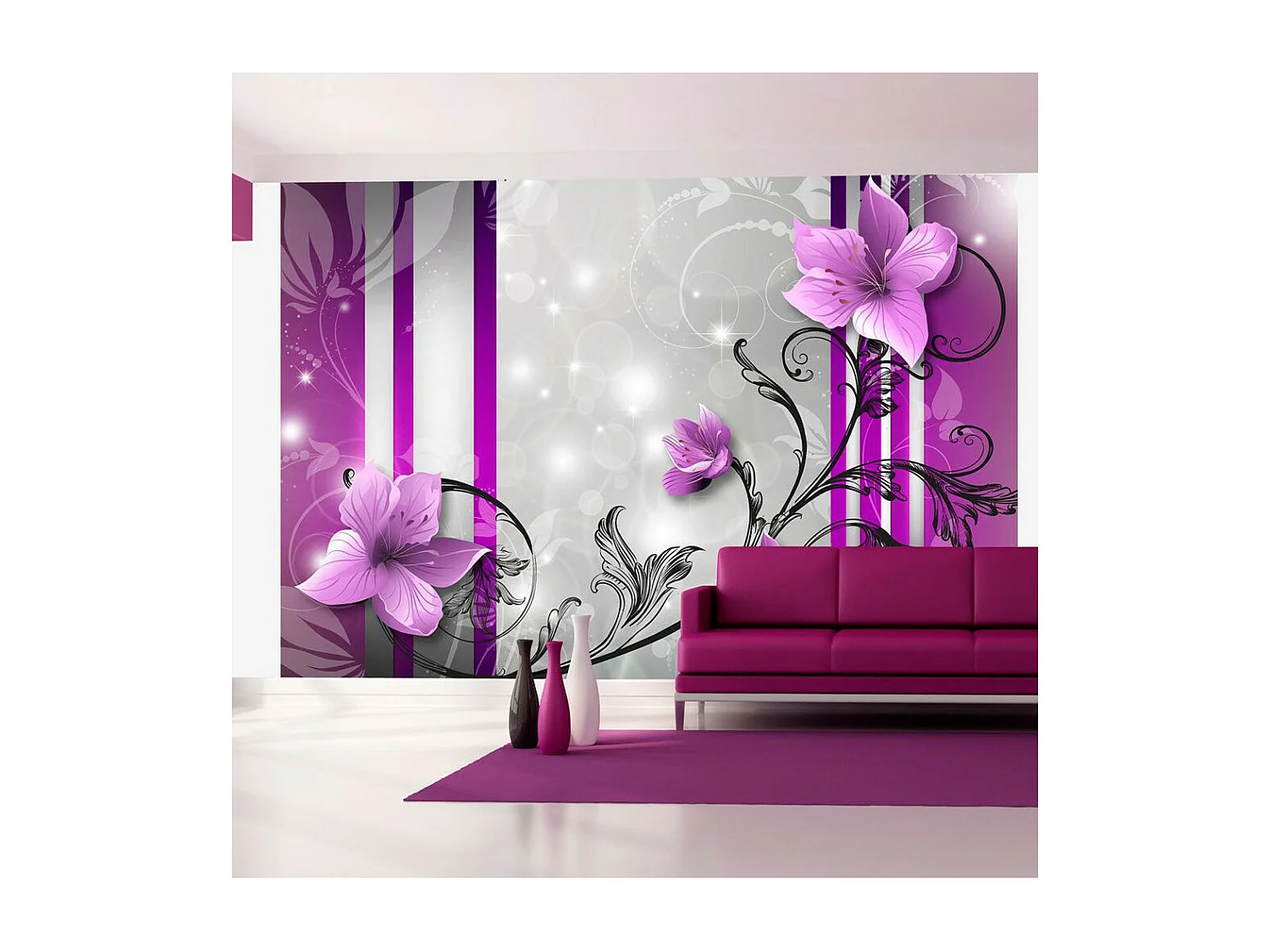 Papier Peint "Violet Buds" 140 x 200 cm