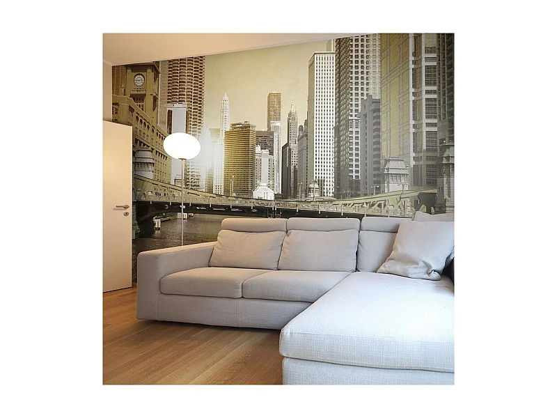 Papier Peint "Chicago's Bridge Vintage Effect" 193 x 250 cm