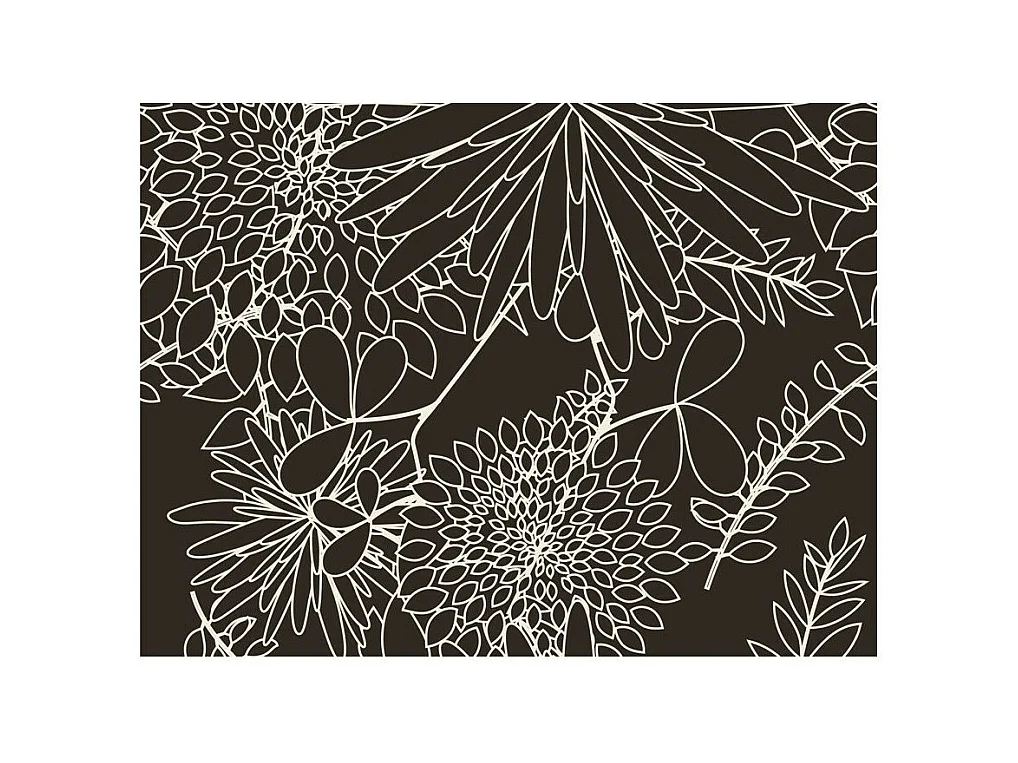 Papier Peint "Motif Floral Noir & Blanc" 231 x 300 cm