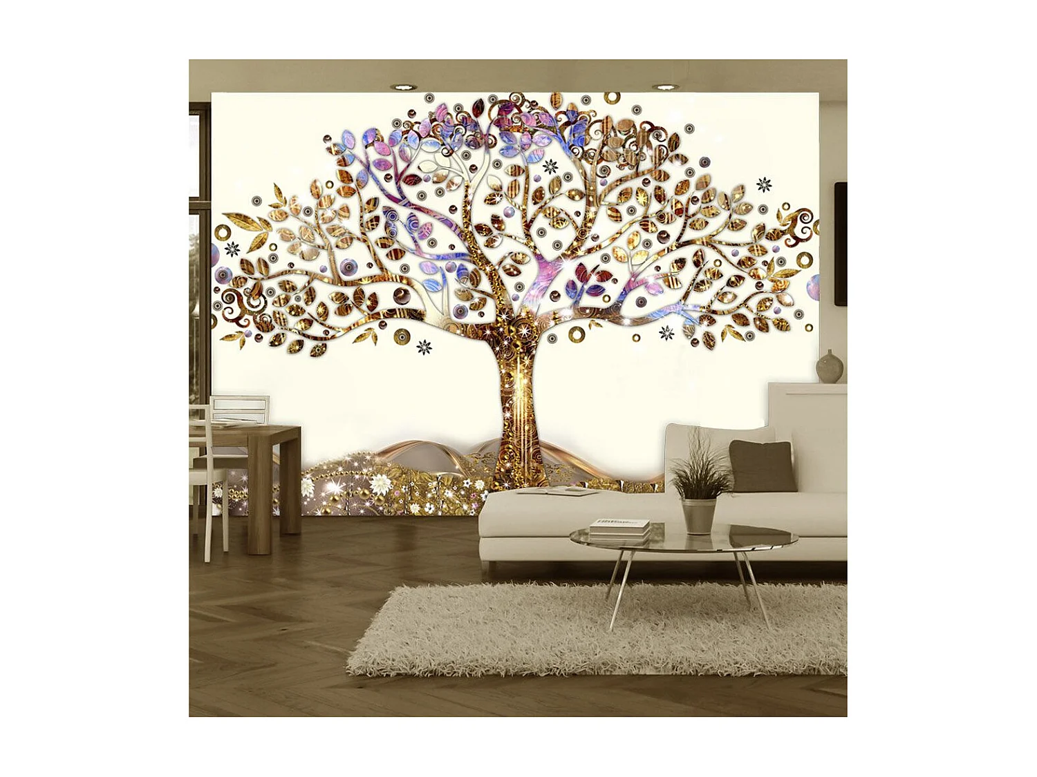 Papier Peint "Arbre Doré" 70 x 100 cm