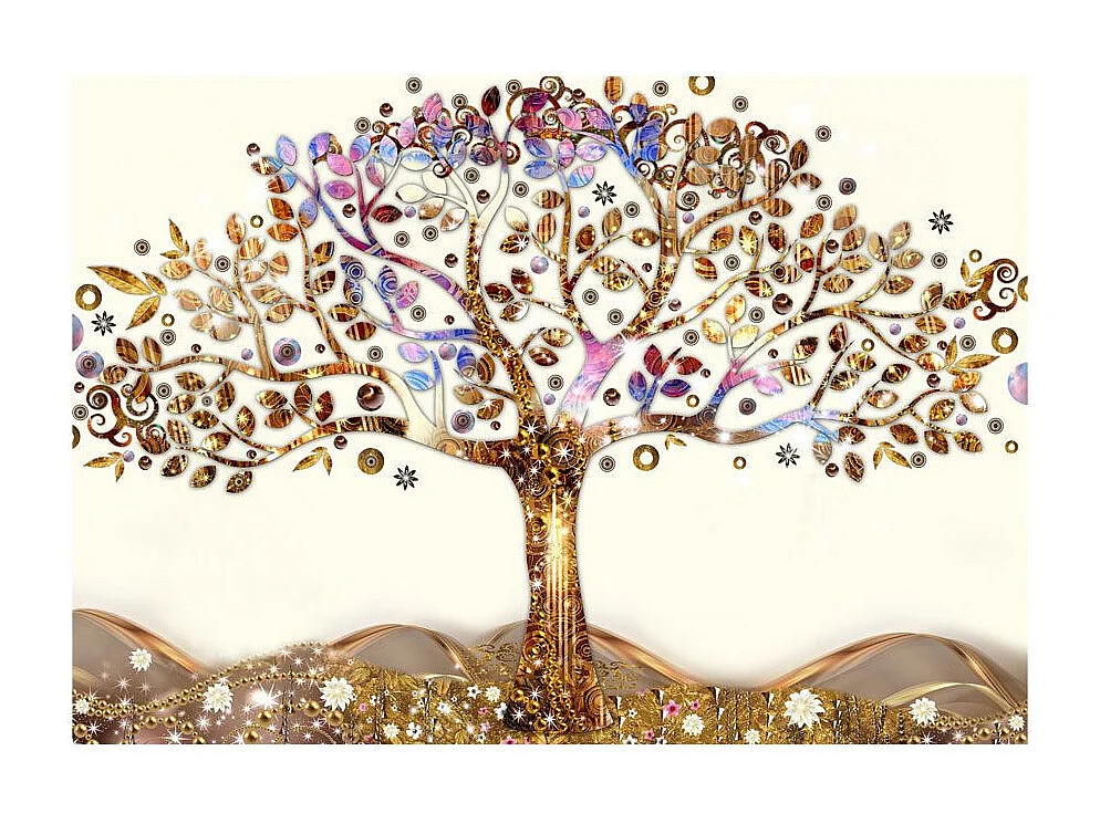 Papier Peint "Arbre Doré" 70 x 100 cm