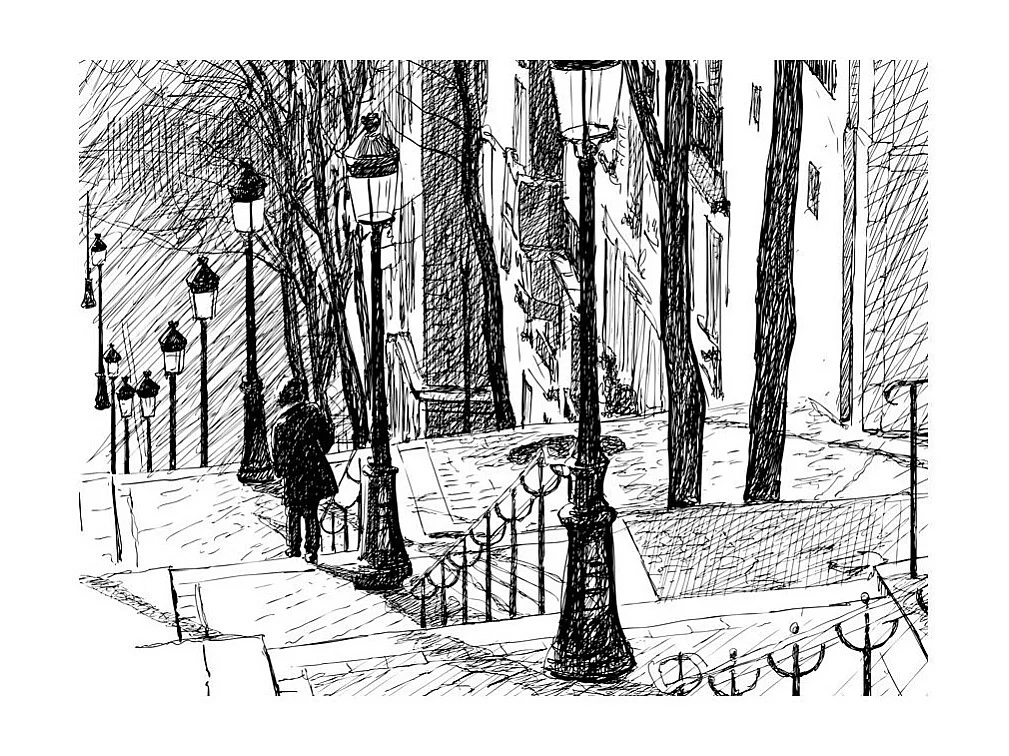 Papier Peint "Escaliers Montmartre" 154 x 200 cm