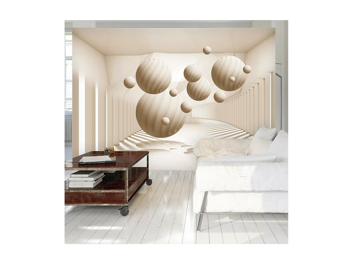 Papier Peint "Beige Balls" 105 x 150 cm