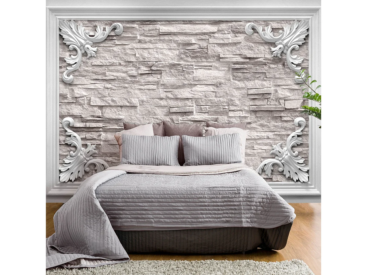 Papier Peint "Brick in the Frame Beige" 70 x 100 cm