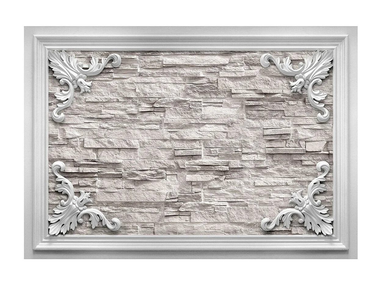 Papier Peint "Brick in the Frame Beige" 70 x 100 cm